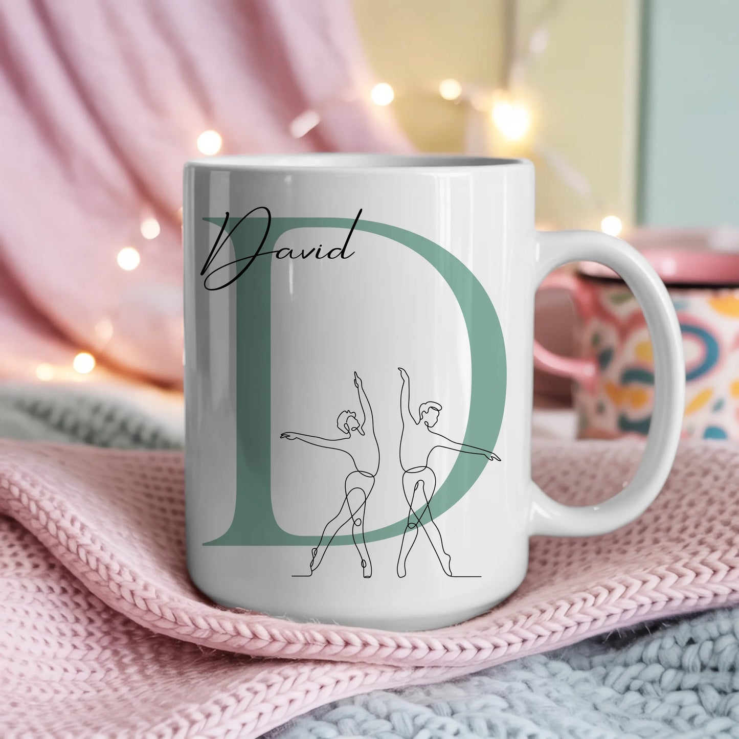 Personalisierte Tasse Mit Name Und Lineart Ballett Balletttänzer Geschenk 4