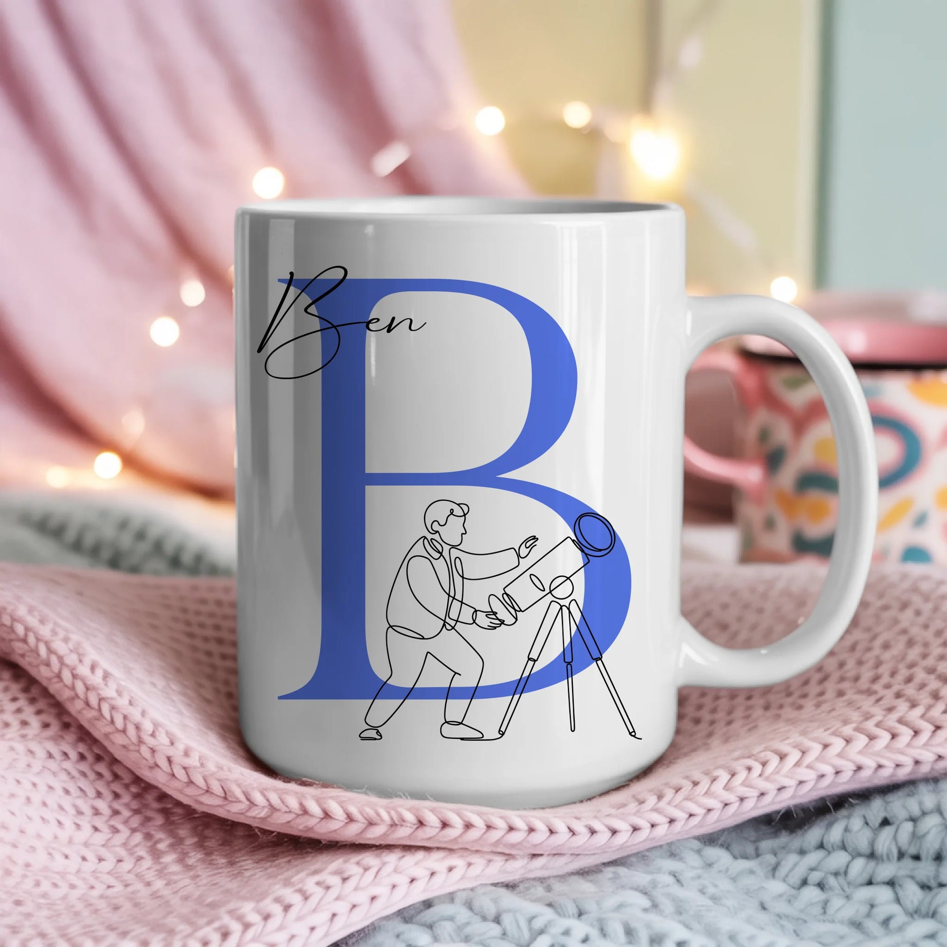 Personalisierte Tasse Mit Name Lineart Astronomie Astronom Geschenkidee 4