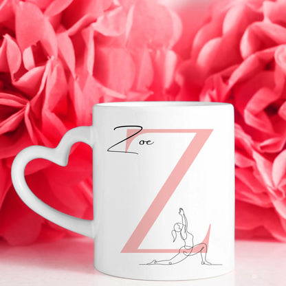 Kaffee Tasse Personalisiert Lineart Yogini Yoga Geschenk für Yoga Liebhaber 7