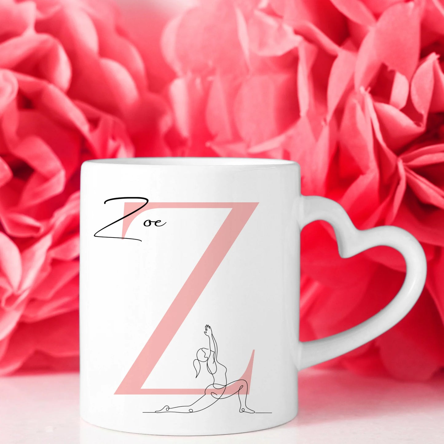 Kaffee Tasse Personalisiert Lineart Yogini Yoga Geschenk für Yoga Liebhaber 8