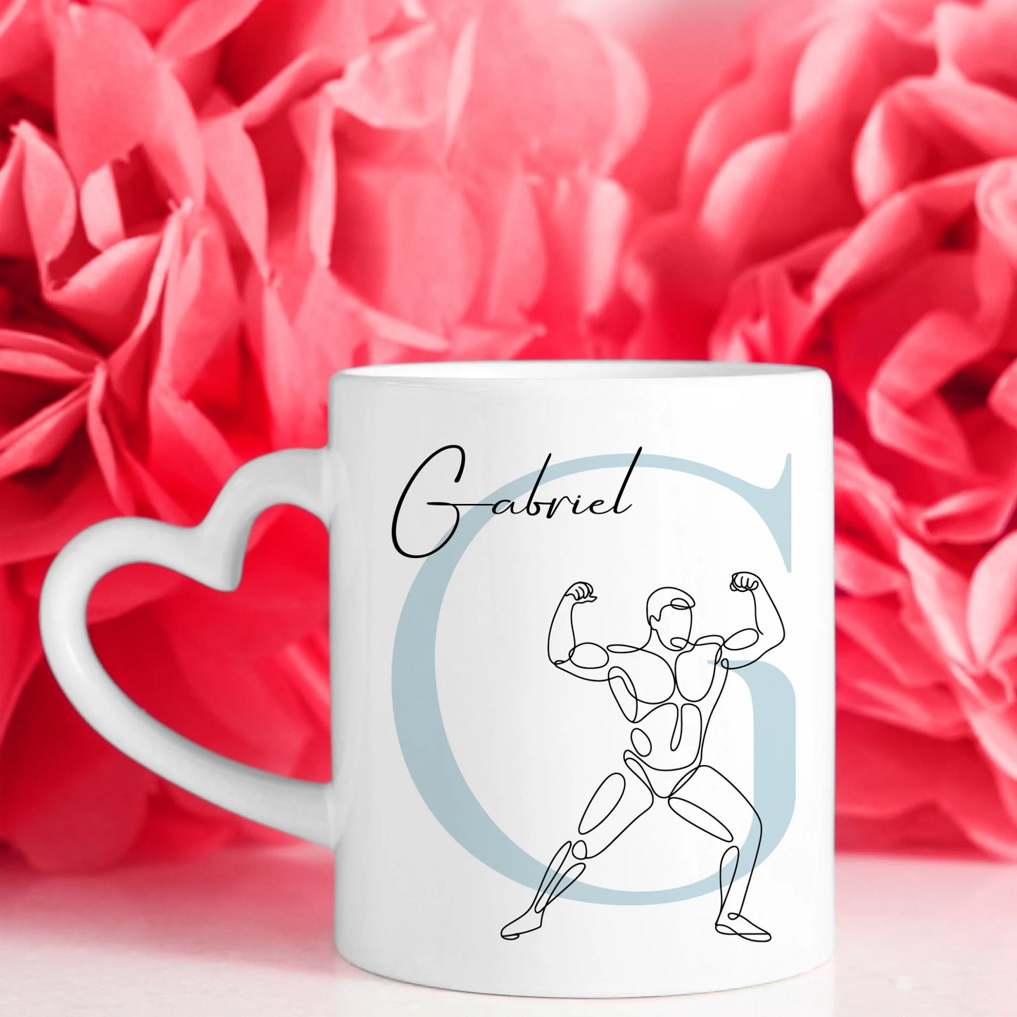 Personalisierte Tasse Mit Name Und Lineart Bodybuilding Bodybuilder Geschenk für Sportfans 7