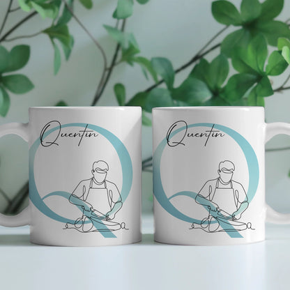 Ausgefallene Tassen Mit Name Lineart Fleischer Personalisiertes Geschenk für Fleischliebhaber 2