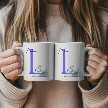 Personalisierte Kaffee Tasse mit Lineart Dachdecker Motiv für Dachdecker Fans 5