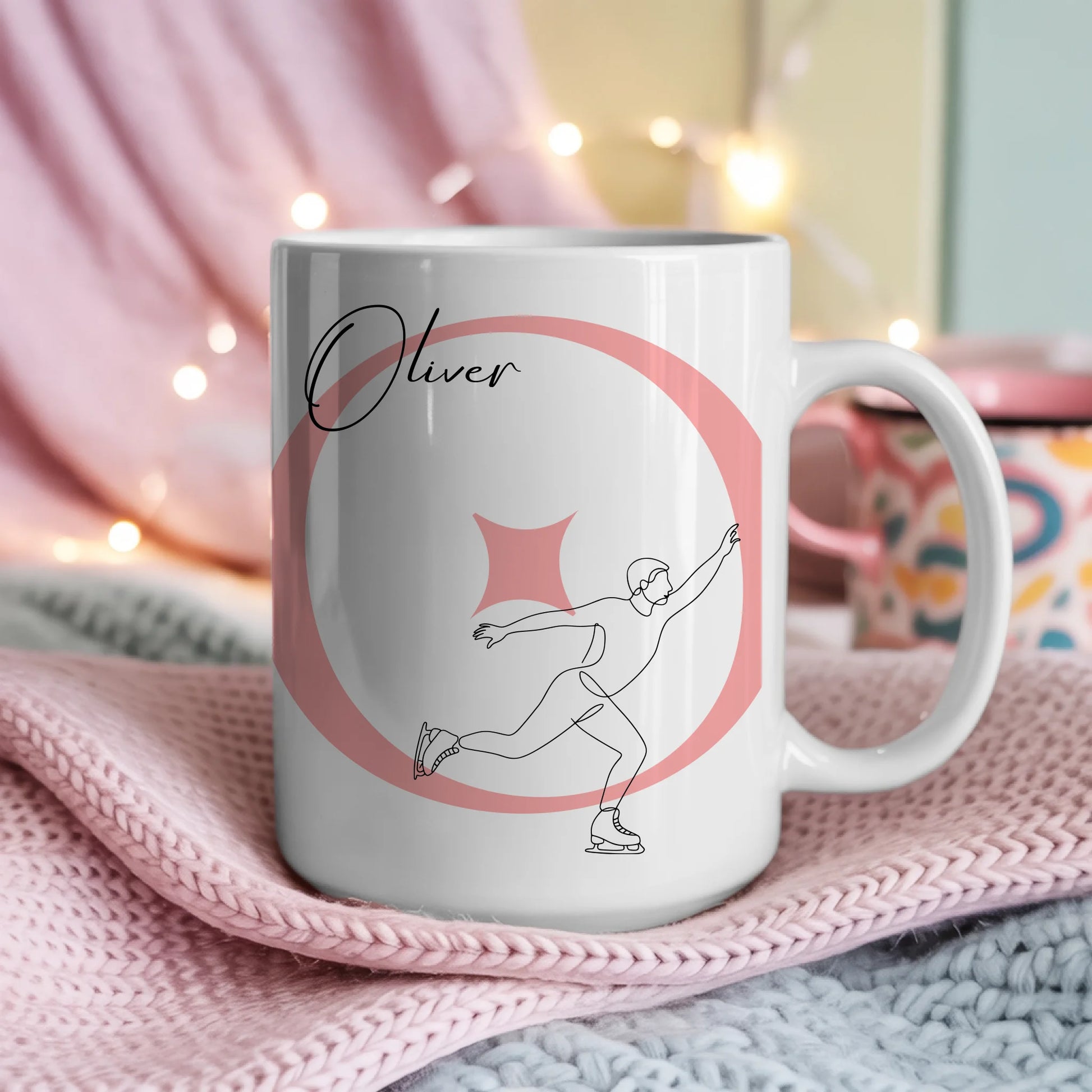 Ausgefallene Tassen Mit Name Lineart Eislaufen Eisläufer personalisierte Geschenke 4