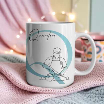 Ausgefallene Tassen Mit Name Lineart Fleischer Personalisiertes Geschenk für Fleischliebhaber 4