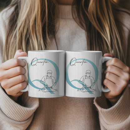 Ausgefallene Tassen Mit Name Lineart Fleischer Personalisiertes Geschenk für Fleischliebhaber 5