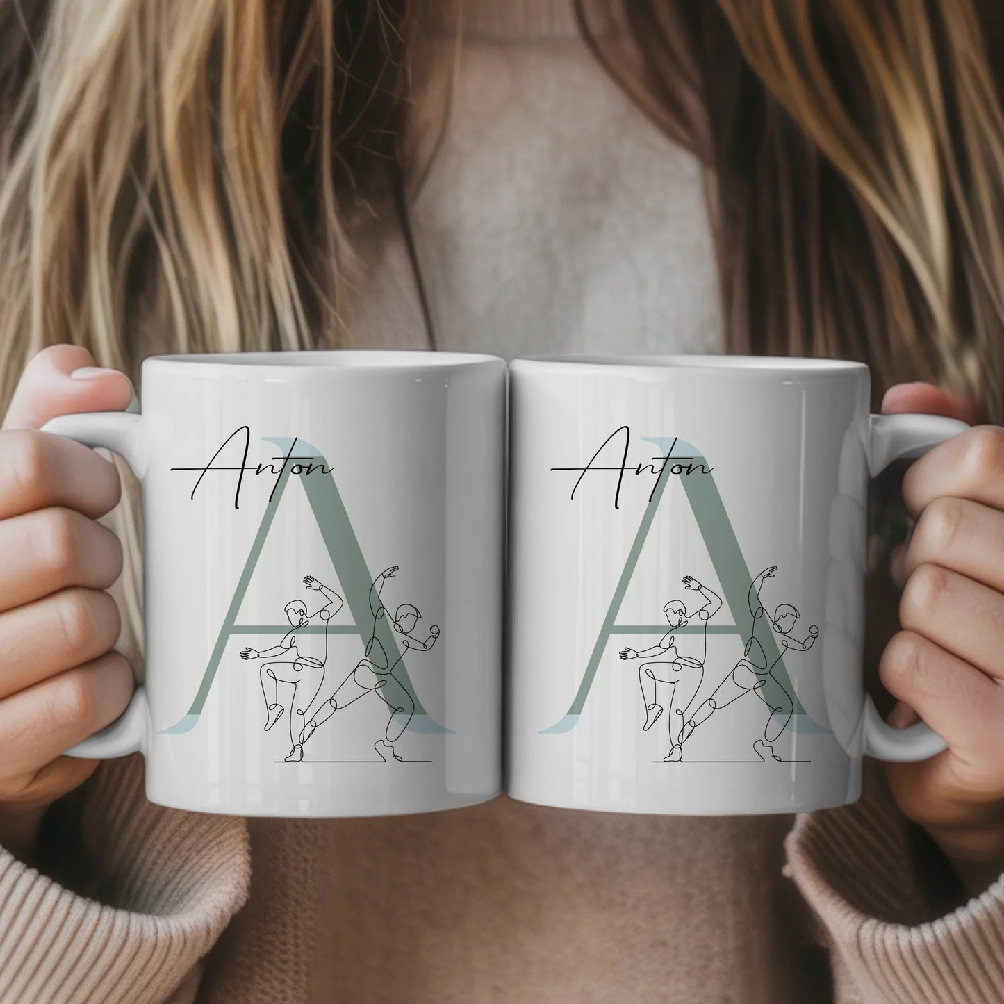 Personalisierte Tasse Mit Name Lineart Hip-Hop Hip-Hop-Tänzer Geschenk für Hip-Hop Fans 1