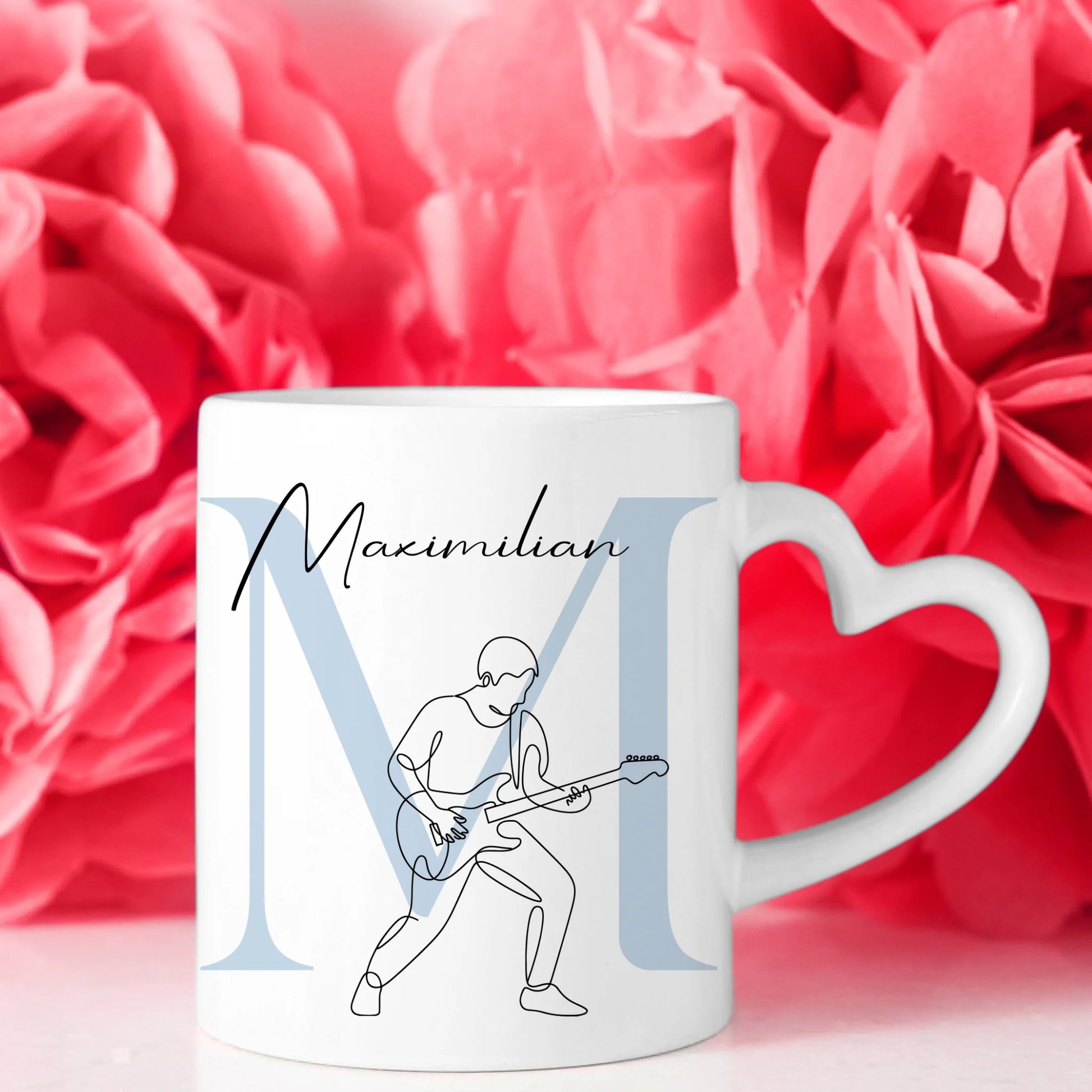 Personalisierte Tasse Mit Name Lineart E-Gitarre E-Gitarrist Geschenkidee 8