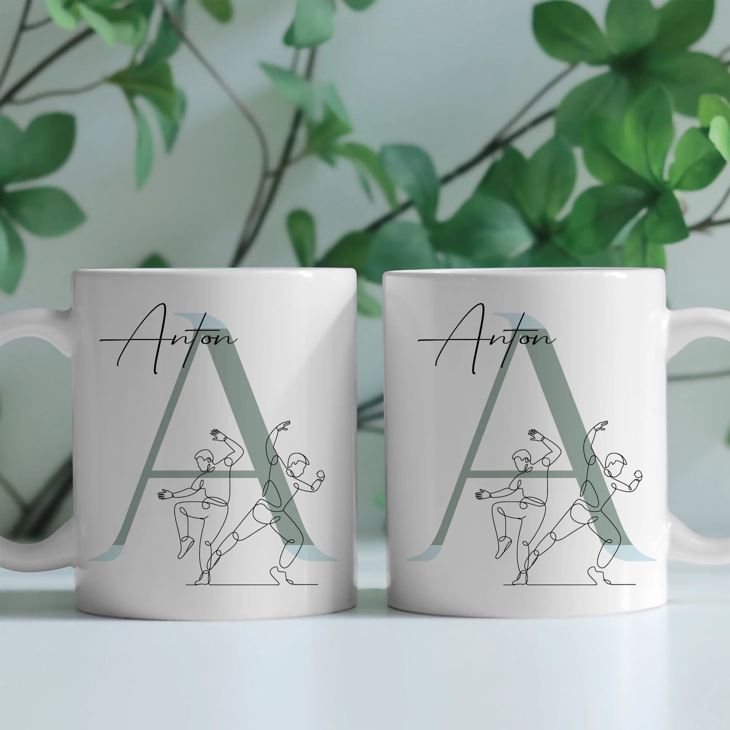 Personalisierte Tasse Mit Name Lineart Hip-Hop Hip-Hop-Tänzer Geschenk für Hip-Hop Fans 2