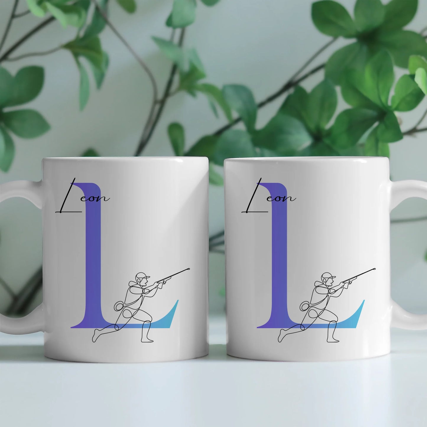 Kaffee Tasse Personalisiert Lineart Jagen Jäger Geschenk für Jäger Freunde und Familie 2