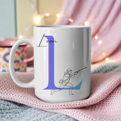 Kaffee Tasse Personalisiert Lineart Jagen Jäger Geschenk für Jäger Freunde und Familie 3