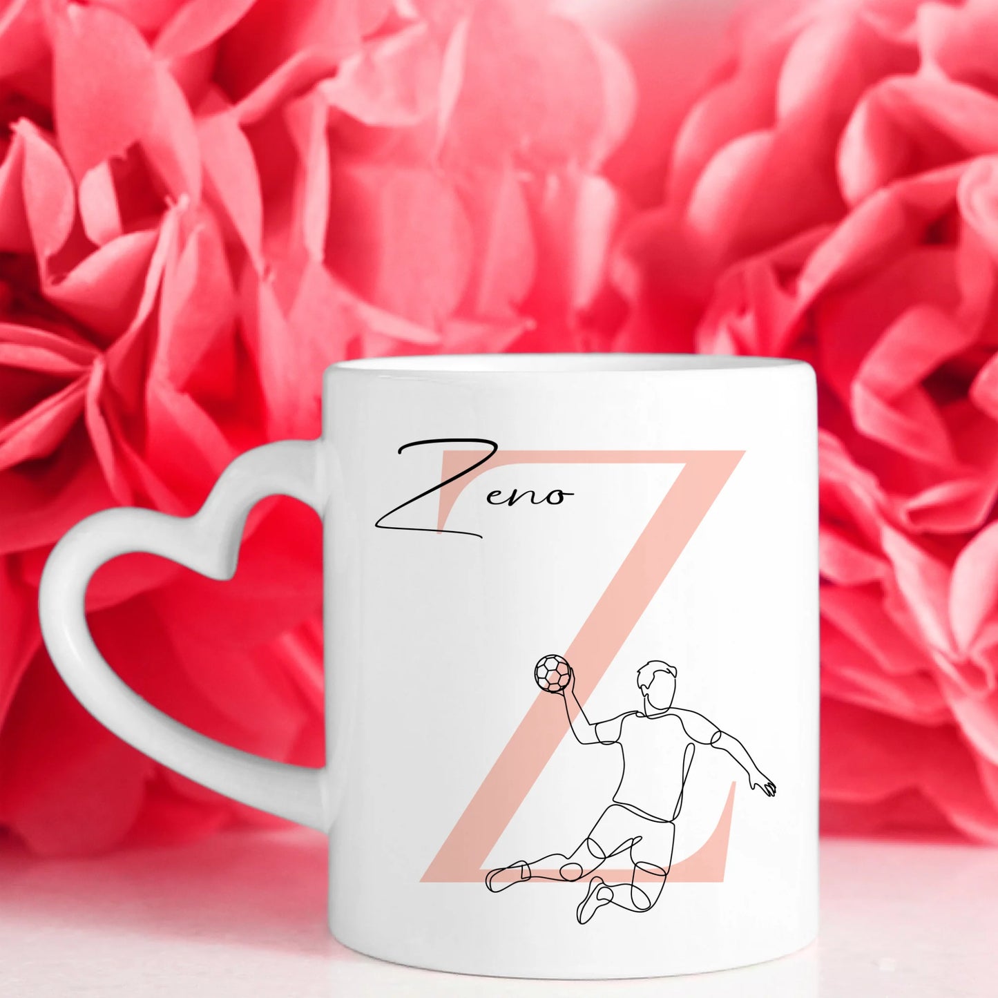 Personalisierte Tasse Mit Name Lineart Handball Handballer Geschenkidee 7