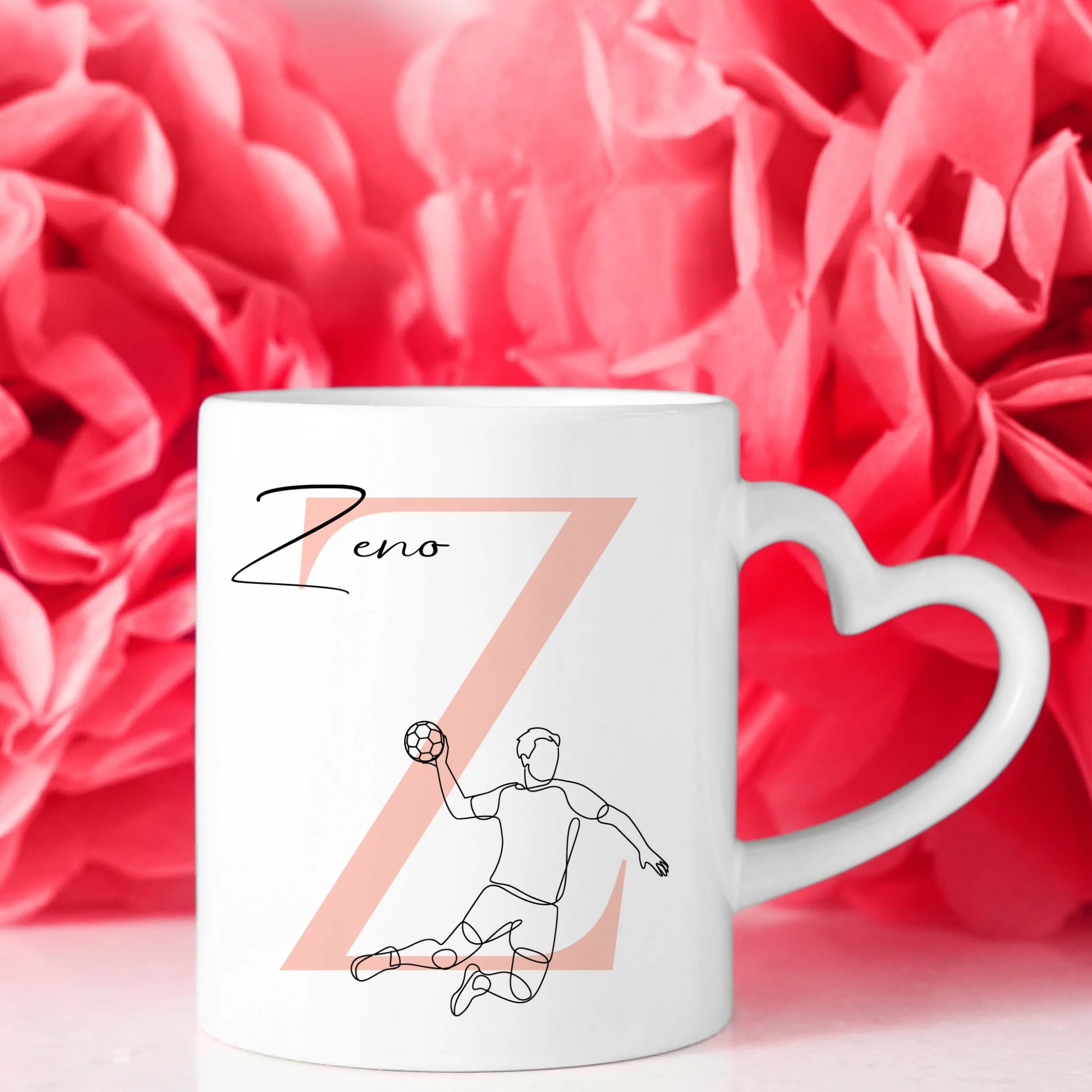 Personalisierte Tasse Mit Name Lineart Handball Handballer Geschenkidee 8