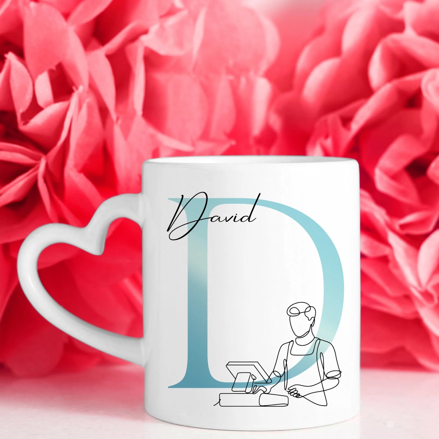Personalisierte Tasse Mit Name Und Lineart Kassierer Kassierer Geschenk 7