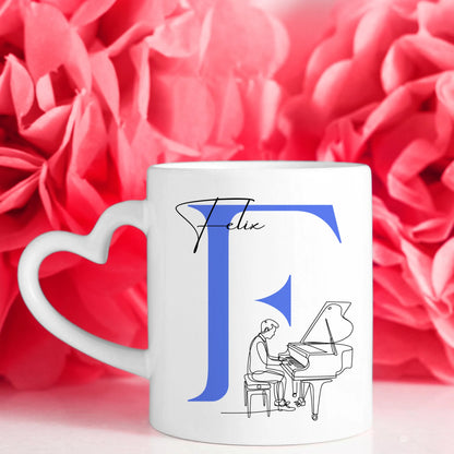 Personalisierte Tasse Mit Name Und Lineart Klavier Pianist Geschenkidee 7