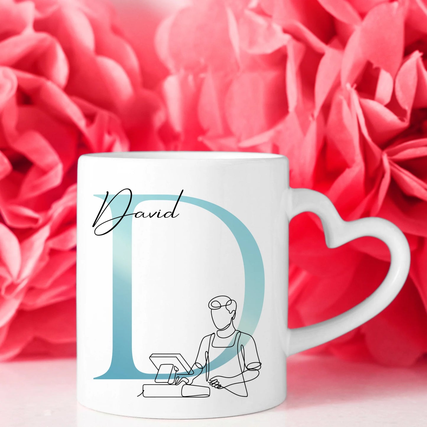 Personalisierte Tasse Mit Name Und Lineart Kassierer Kassierer Geschenk 8
