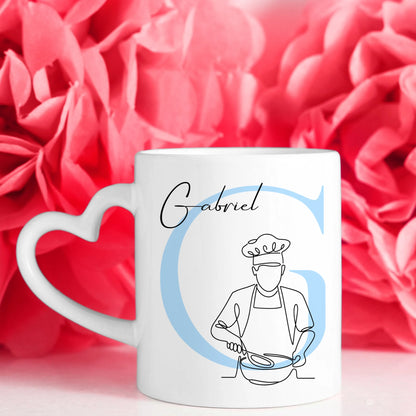 Ausgefallene Tassen Mit Name Lineart Kochen Koch Personalisierte Geschenke für Küchenliebhaber 7