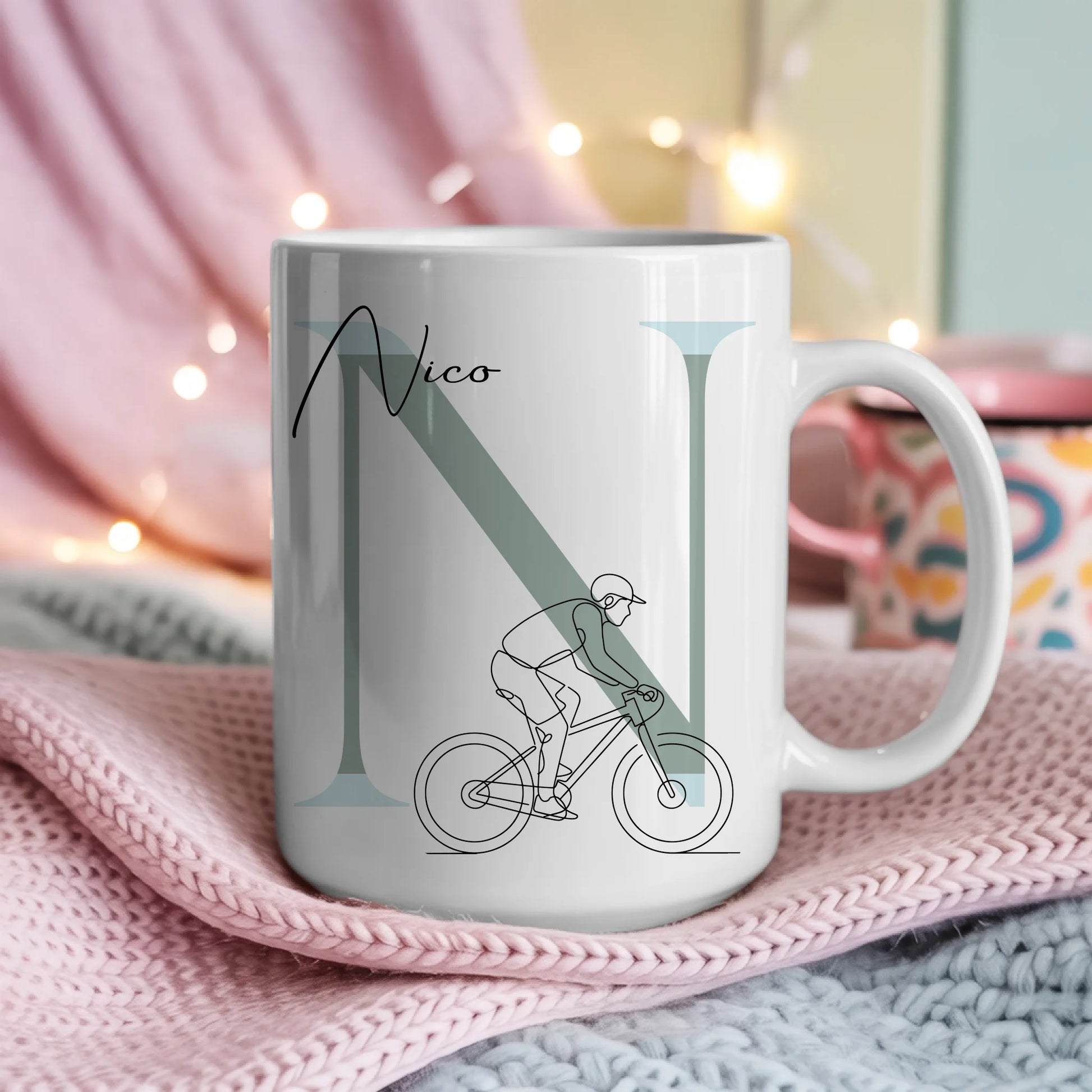 Ausgefallene Tassen Mit Name Lineart Mountainbiken Mountainbiker Personalisiert 4