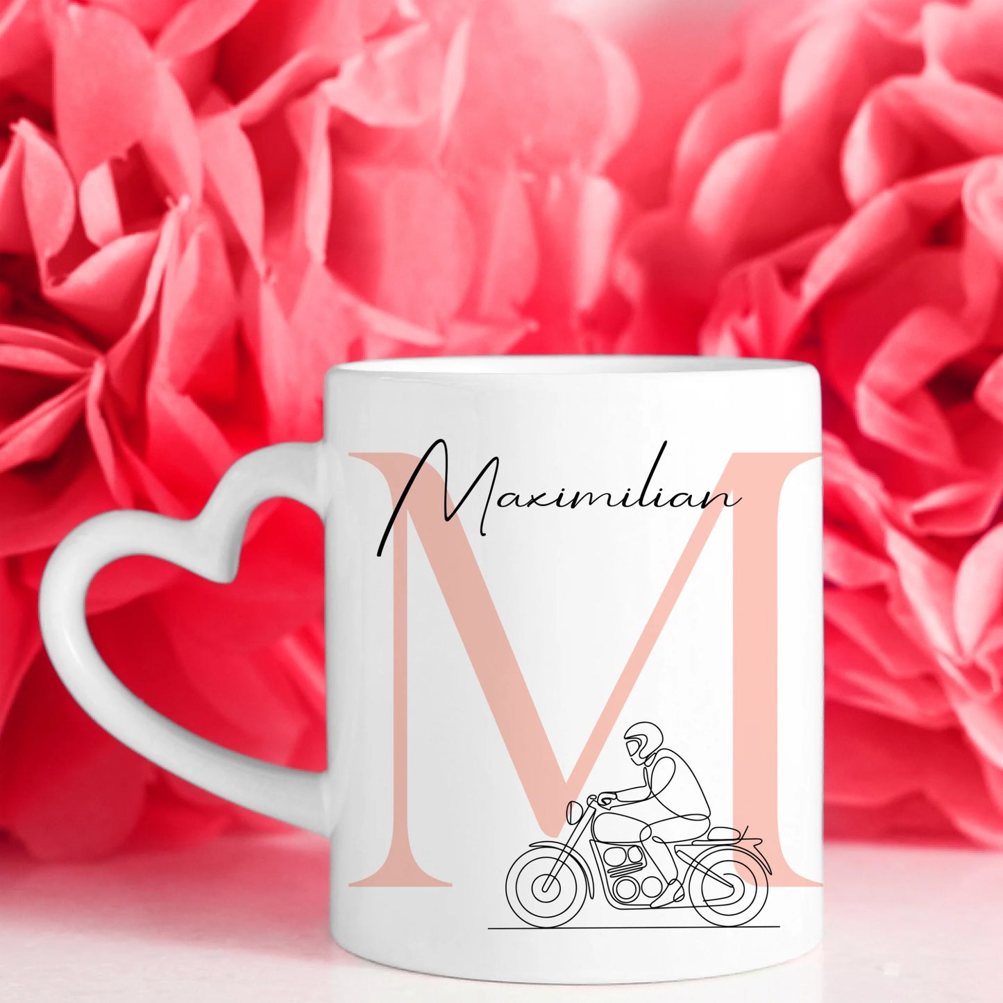 Personalisierte Tasse Mit Name Lineart Motorradfahren Motorradfahrer Geschenkidee 7