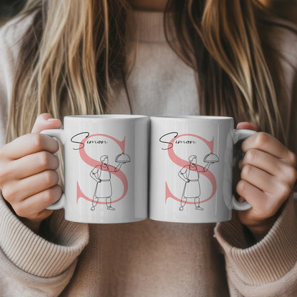 Personalisierte Tasse Mit Name Lineart für Restaurantfachmann Geschenkidee für Restaurantfachmann 5