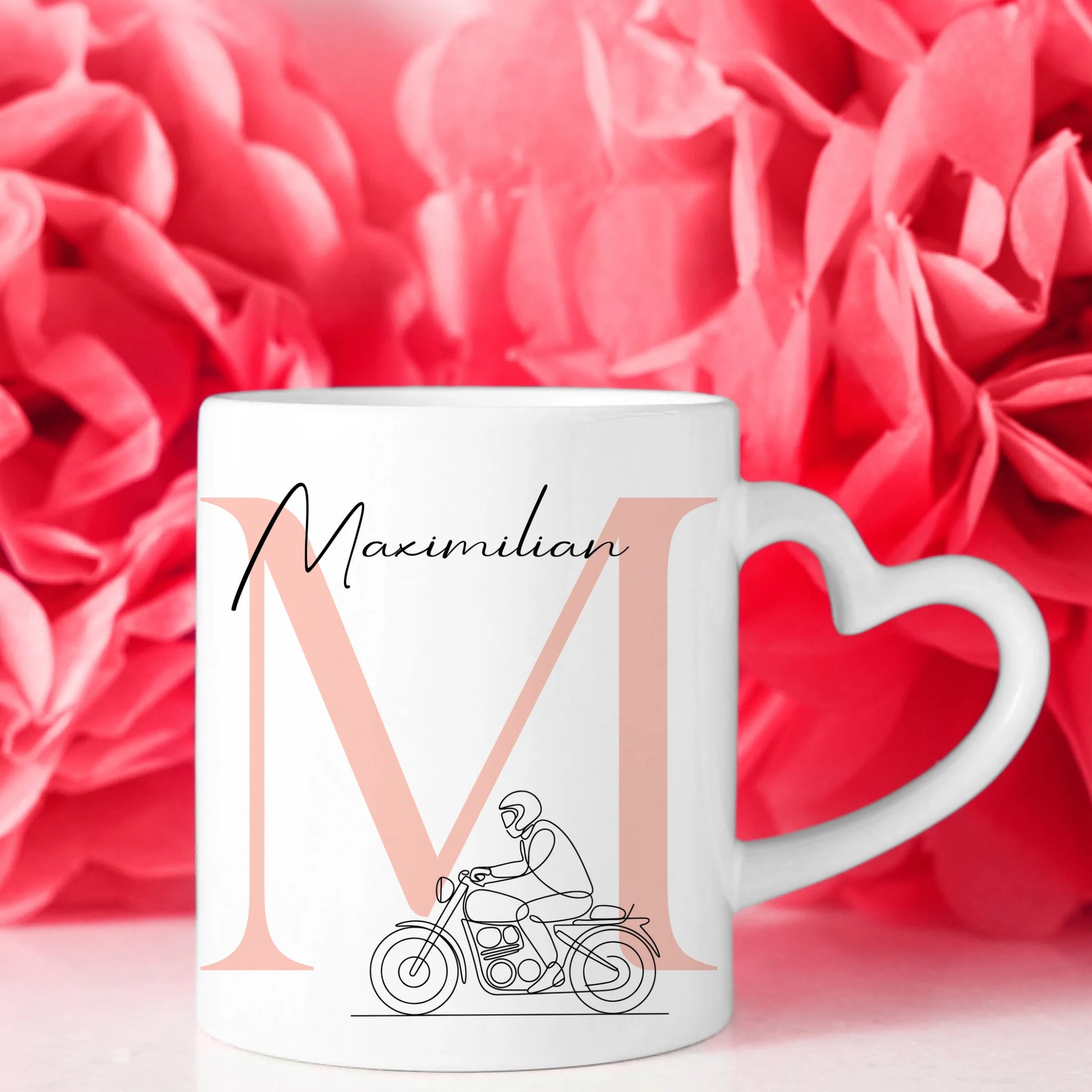 Personalisierte Tasse Mit Name Lineart Motorradfahren Motorradfahrer Geschenkidee 8