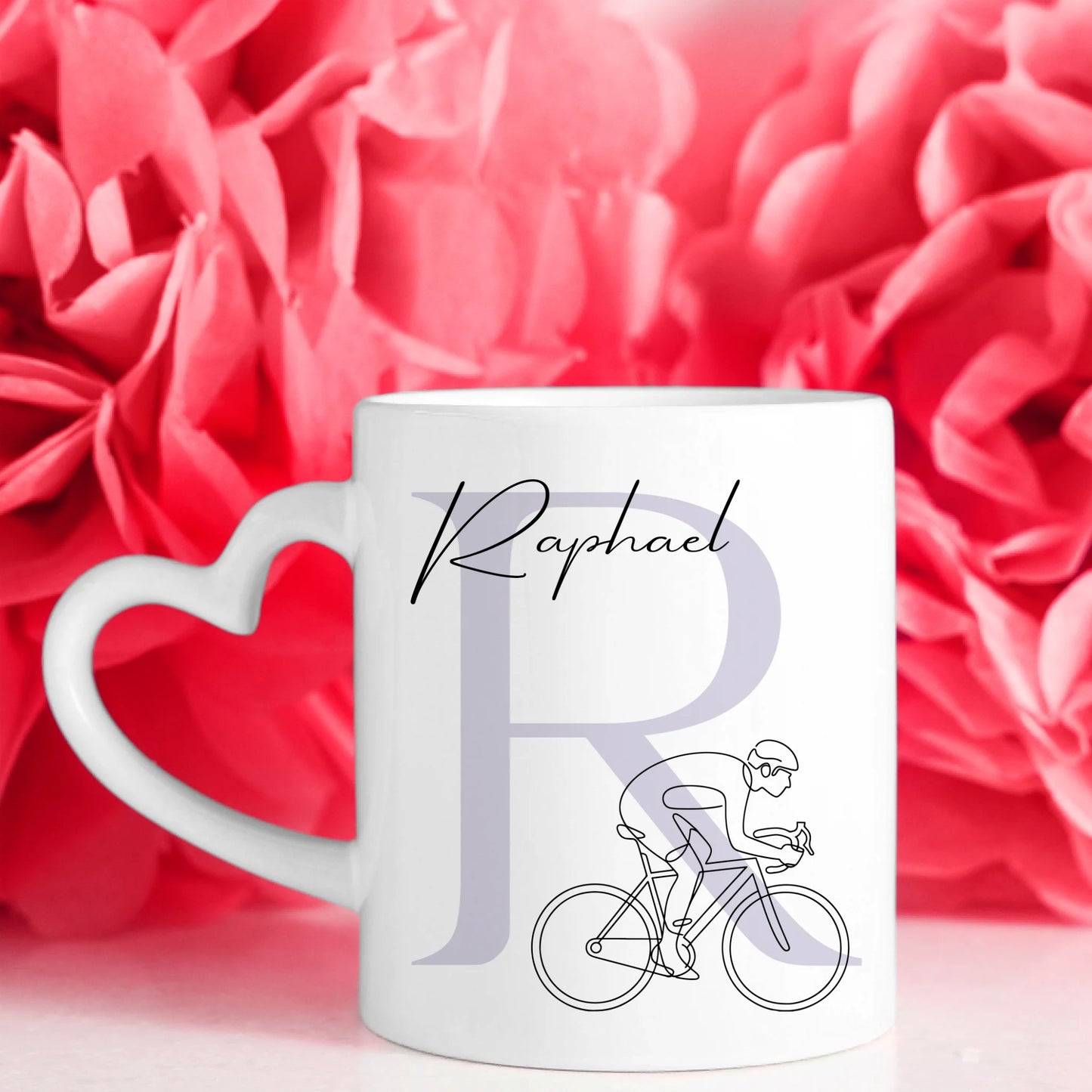 Personalisierte Tasse Mit Name Lineart Rennradfahren Rennradfahrer Geschenk für Radliebhaber 7