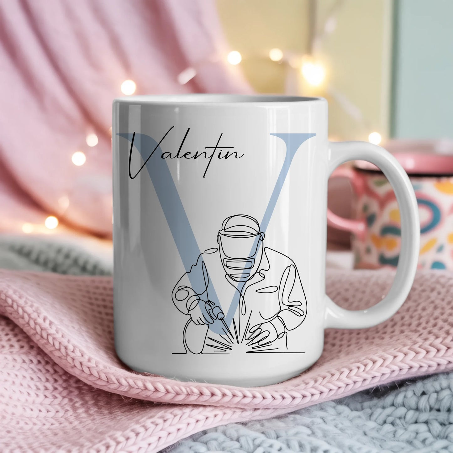 Personalisierte Tasse Mit Name Lineart Schweißer Schweißer Geschenkidee 4