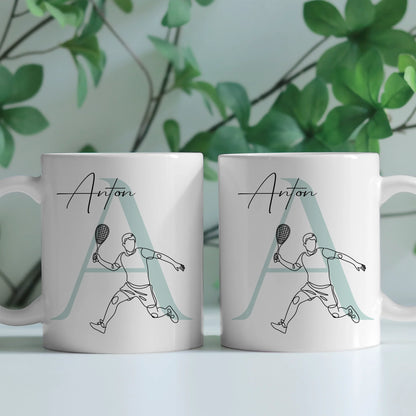 Ausgefallene Tassen Mit Name Lineart Squash Squashspieler Personalisiertes Geschenk 2