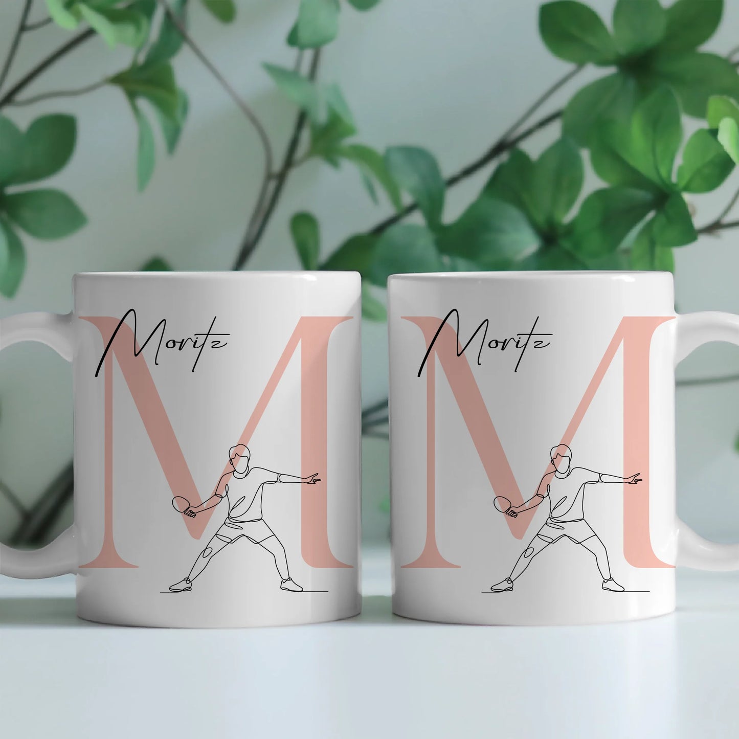 Personalisierte Tasse Mit Name Lineart Tischtennis Tischtennisspieler Geschenk 2