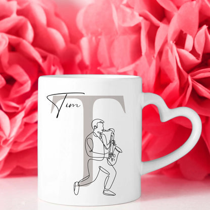 Personalisierte Tasse Mit Name Lineart Saxophon Saxophonist Geschenk 8