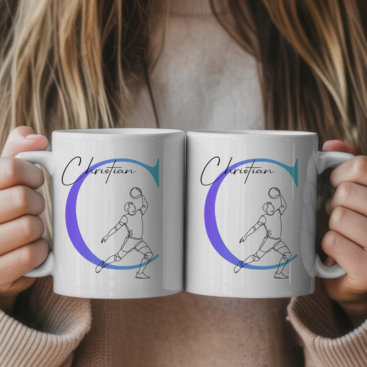 Ausgefallene Tassen Mit Name Lineart Volleyball Volleyballer Personalisiertes Geschenk 1