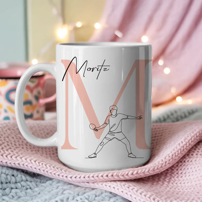 Personalisierte Tasse Mit Name Lineart Tischtennis Tischtennisspieler Geschenk 3