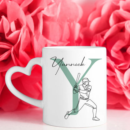 Personalisierte Tasse Mit Name Und Lineart Softball Softballspieler 7