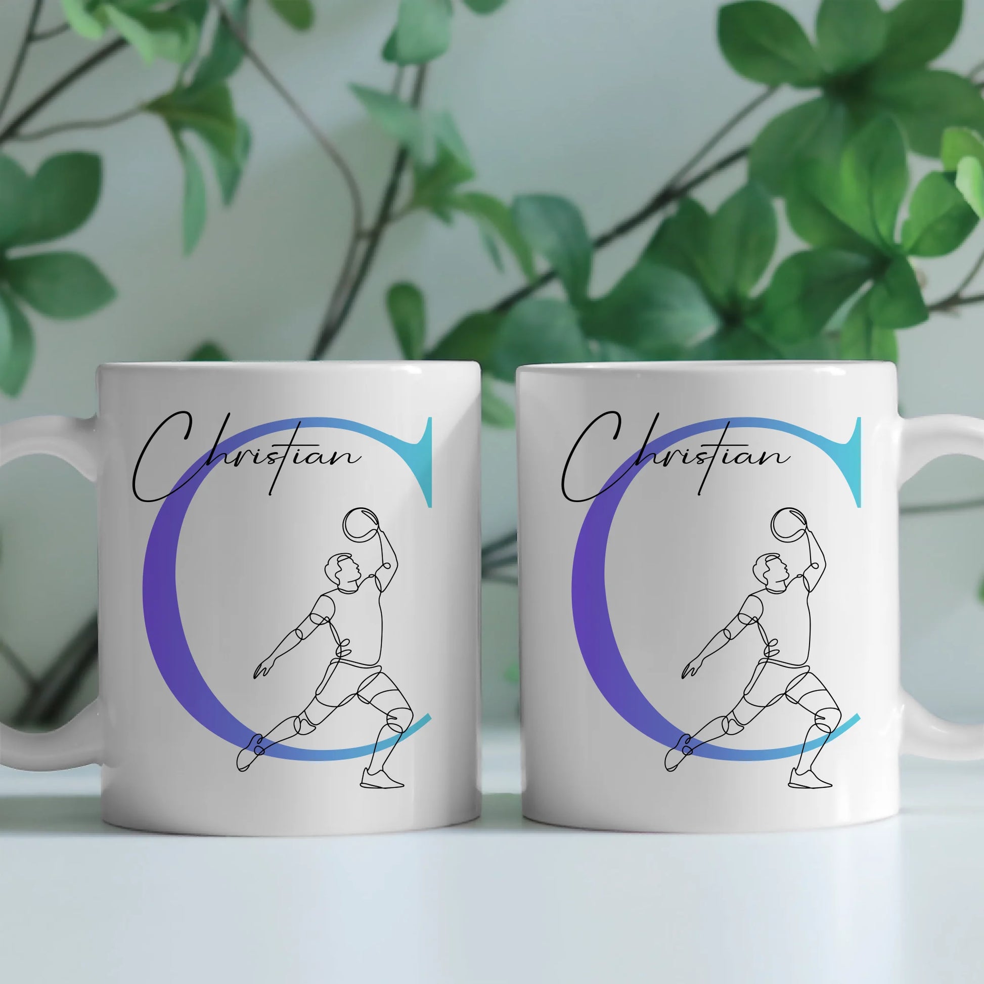 Ausgefallene Tassen Mit Name Lineart Volleyball Volleyballer Personalisiertes Geschenk 2