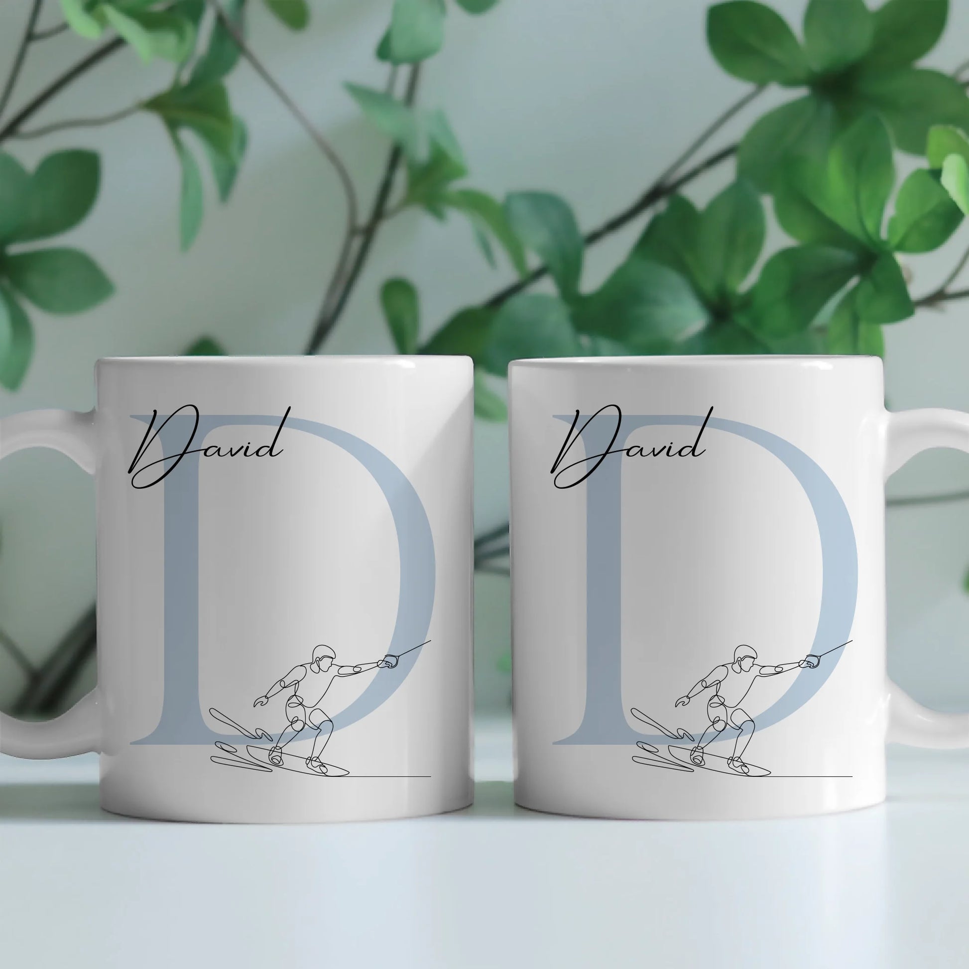 Personalisierte Tasse Mit Name Und Lineart Wakeboarden Wakeboarder Geschenk 2