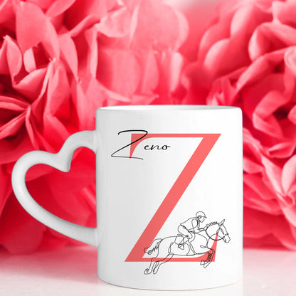 Ausgefallene Tassen Mit Name Lineart Springreiten Springreiter Personalisiert 7