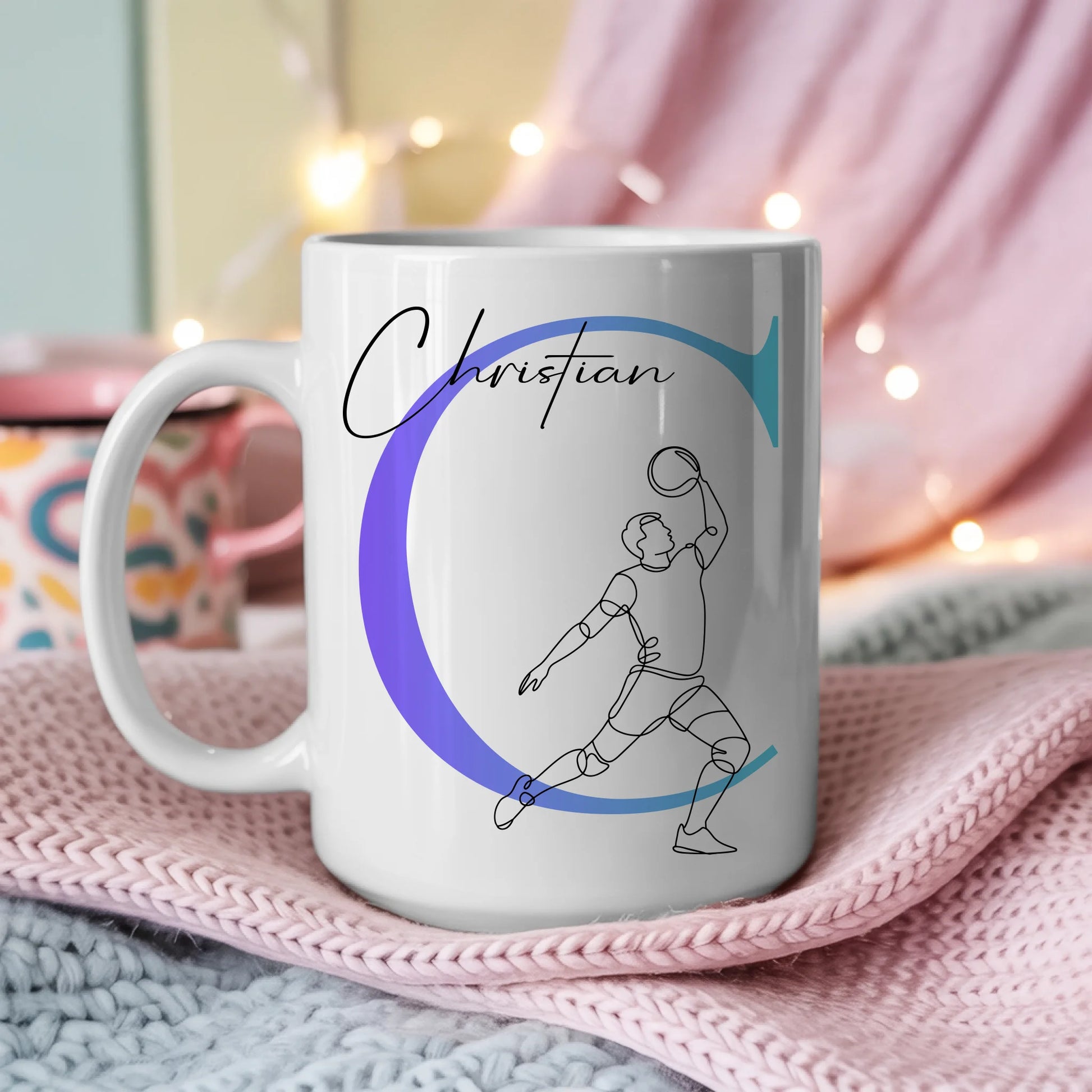 Ausgefallene Tassen Mit Name Lineart Volleyball Volleyballer Personalisiertes Geschenk 3