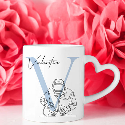 Personalisierte Tasse Mit Name Lineart Schweißer Schweißer Geschenkidee 8