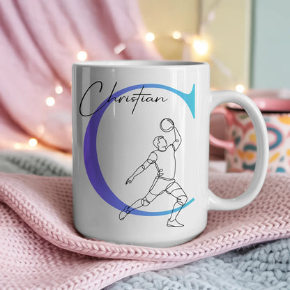 Ausgefallene Tassen Mit Name Lineart Volleyball Volleyballer Personalisiertes Geschenk 4