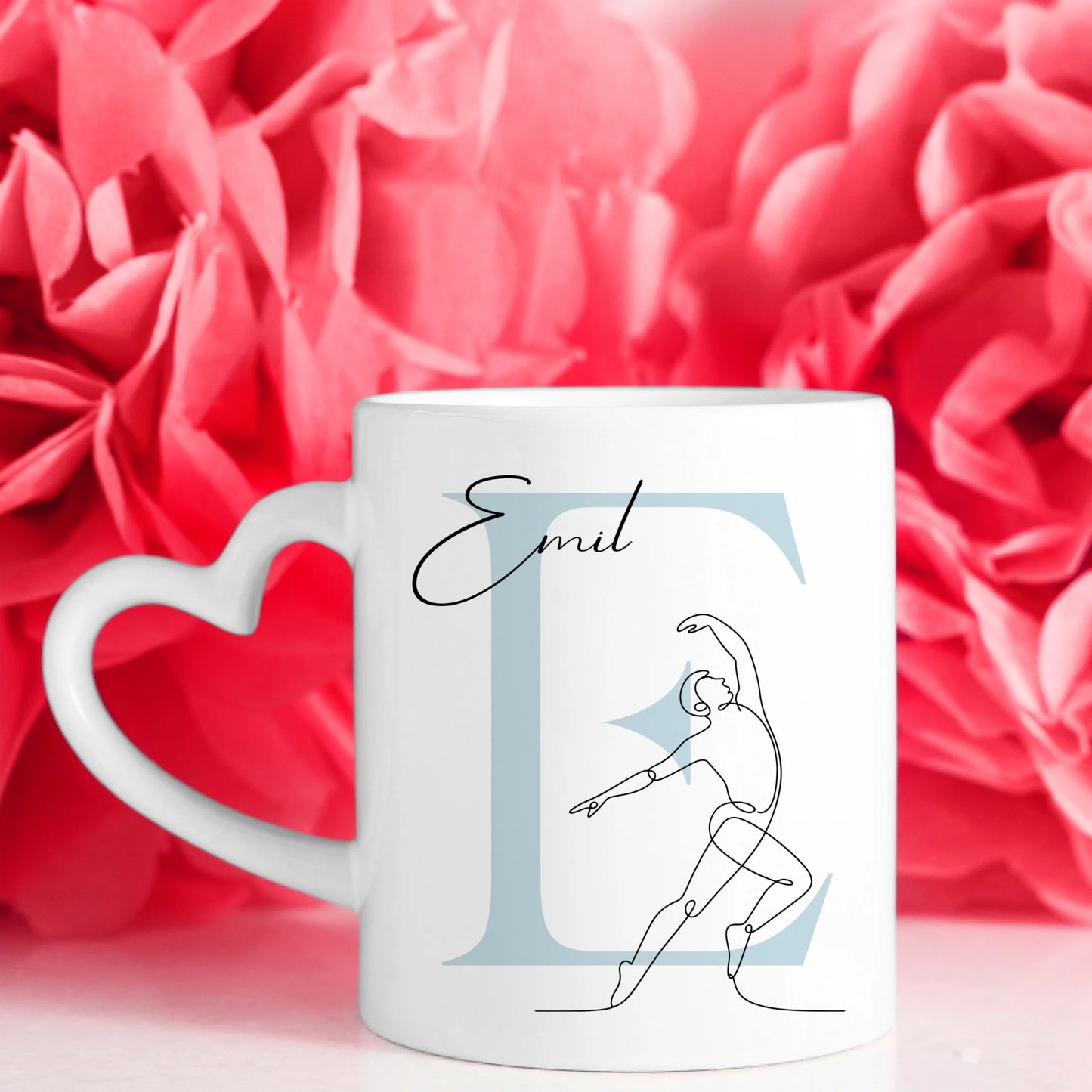 Personalisierte Tasse Mit Name Lineart Tanzen Tänzer Geschenk für Tanzliebhaber 7