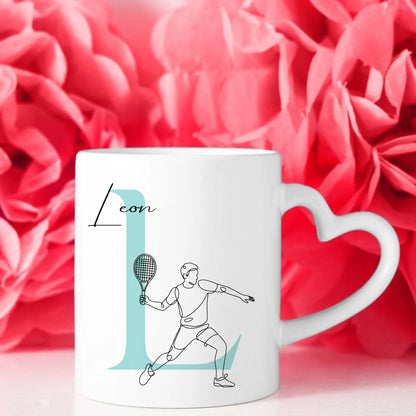 Personalisierte Tasse Mit Name Und Lineart Tennis Tennisspieler Geschenk für Tennisfans 8