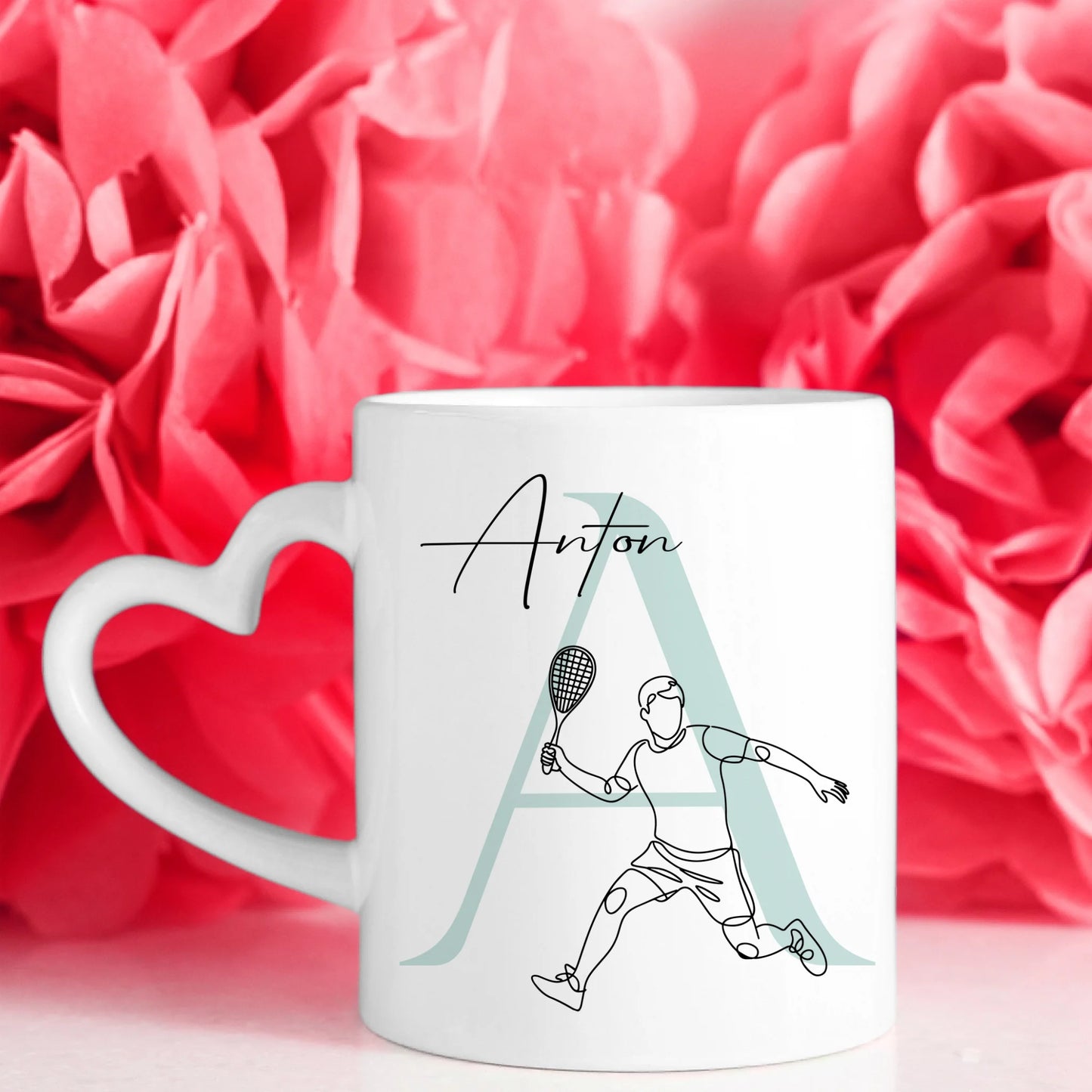Ausgefallene Tassen Mit Name Lineart Squash Squashspieler Personalisiertes Geschenk 7