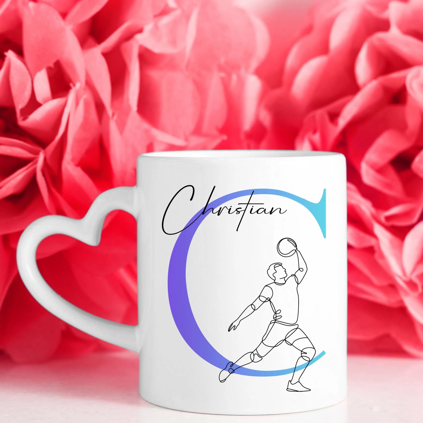 Ausgefallene Tassen Mit Name Lineart Volleyball Volleyballer Personalisiertes Geschenk 7