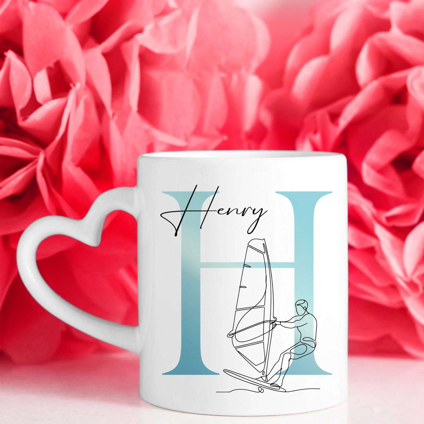 Personalisierte Tasse Mit Name Und Lineart Windsurfen Windsurfer Geschenk 7