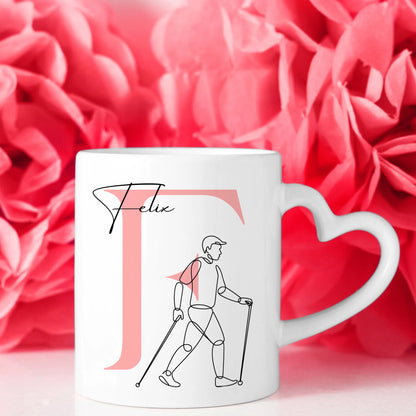 Personalisierte Tasse Mit Name Lineart Wandern Wanderer Geschenk für Wanderliebhaber 8