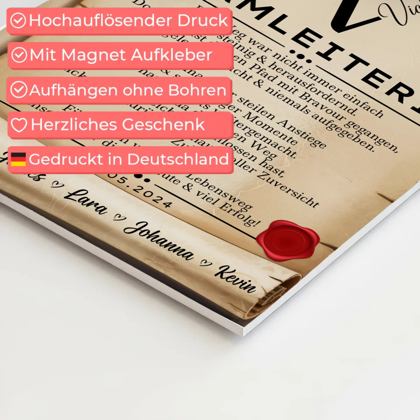 Geschenk Zum Abschluss Ausbildung Teamleiterin Urkunde Fotoboard