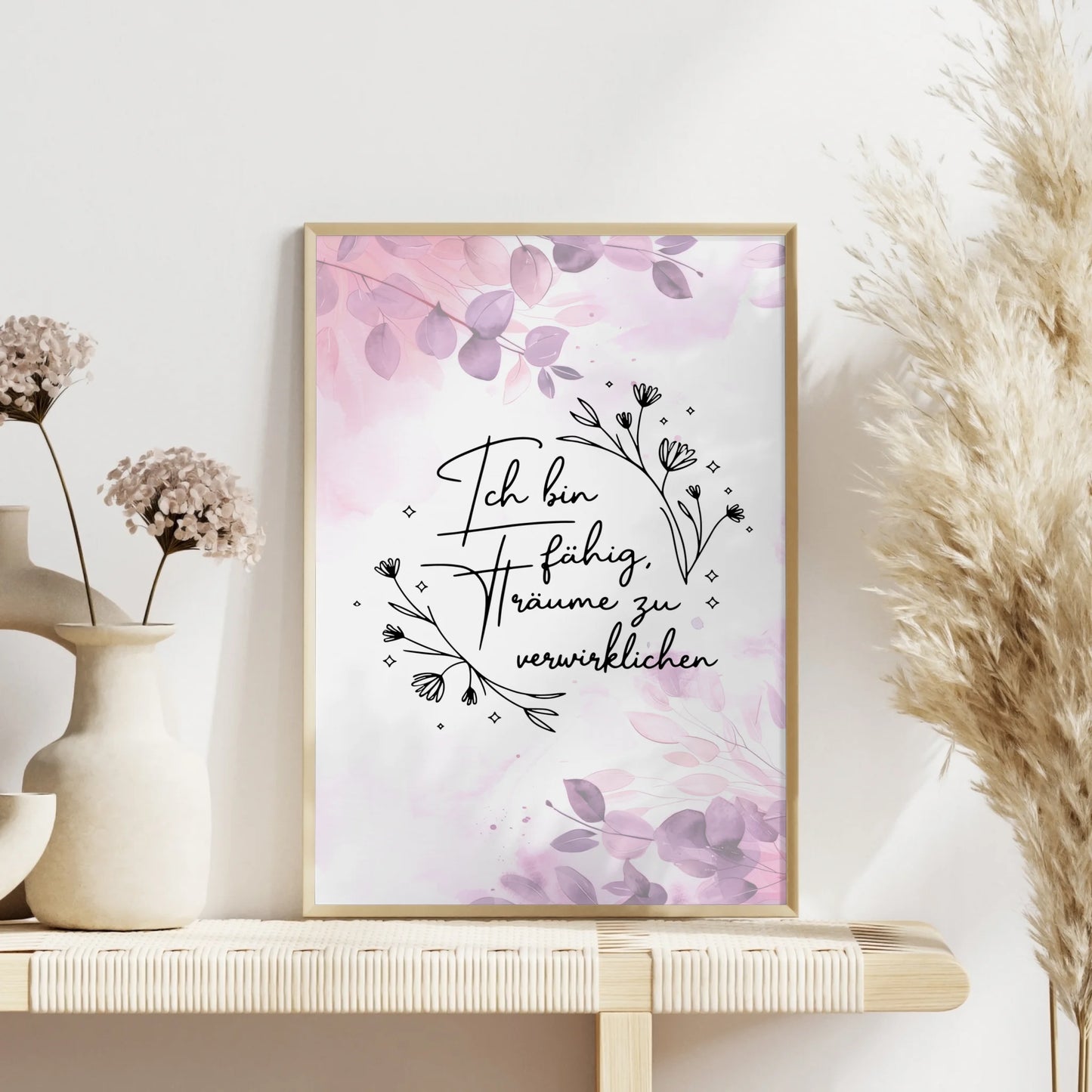 Affirmations Poster Ich bin fähig meine Träume zu verwirklichen