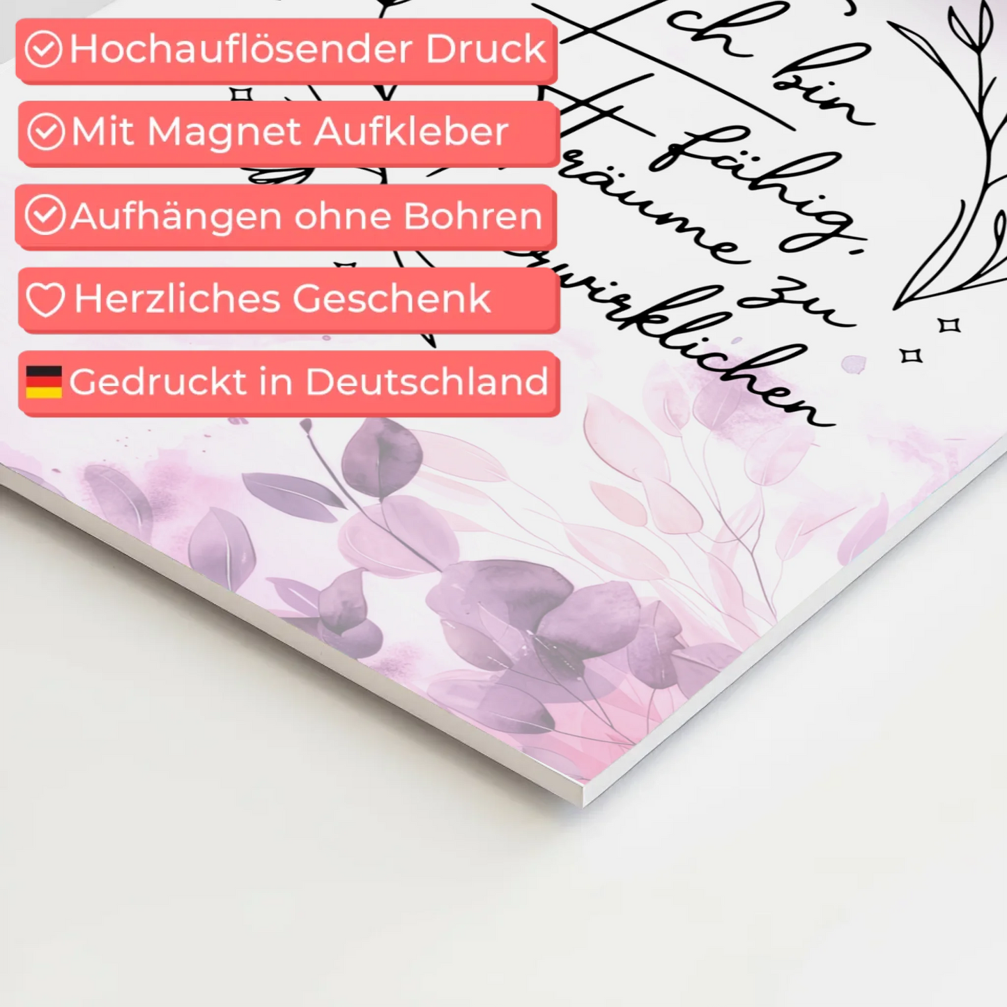 Affirmation Magnet Poster Spruch Ich bin fähig Träume