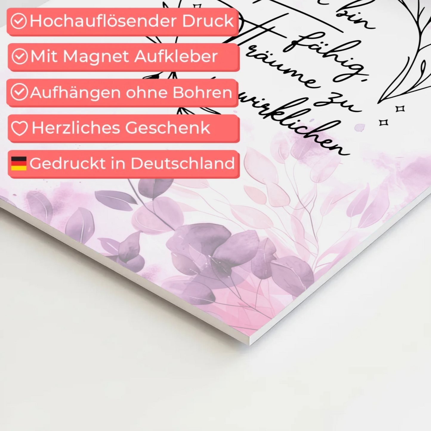 Affirmation Magnet Poster Spruch Ich bin fähig Träume