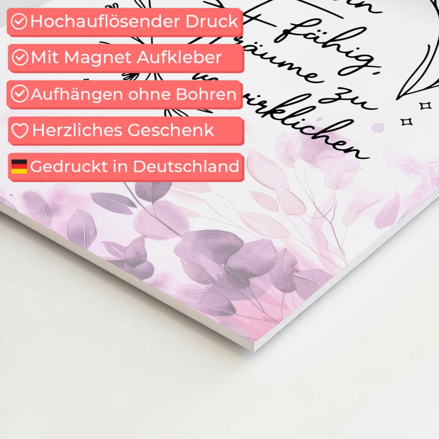 Affirmation Magnet Poster Spruch Ich bin fähig Träume